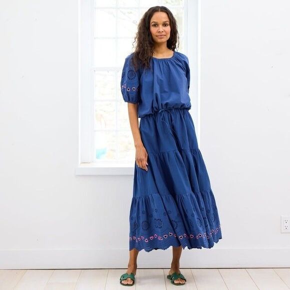 Kerri Rosenthal Lizzie Eyelet Blouse Top Heart Embroidered Cotton XS New 272481 - Picture 1 of 9